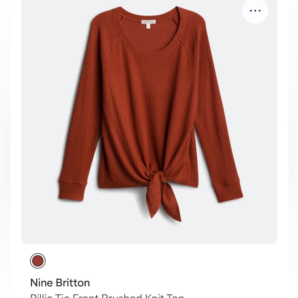 Nine Britton Women's Tie Front Knit Top in Rust